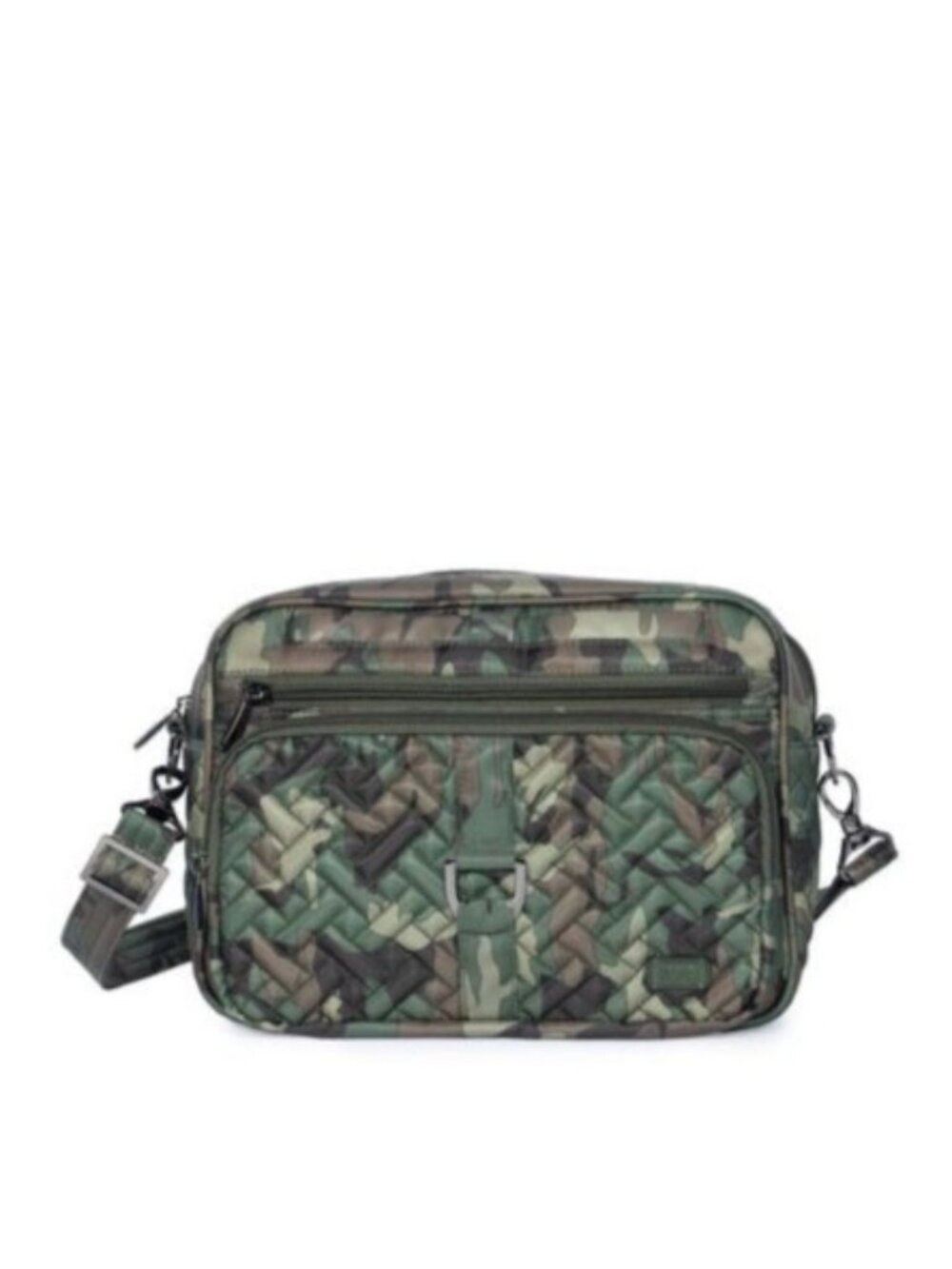 Lug Carousel XL Crossbody Bag - Camo Green, RFID Front Zip, Women's Travel Pouch